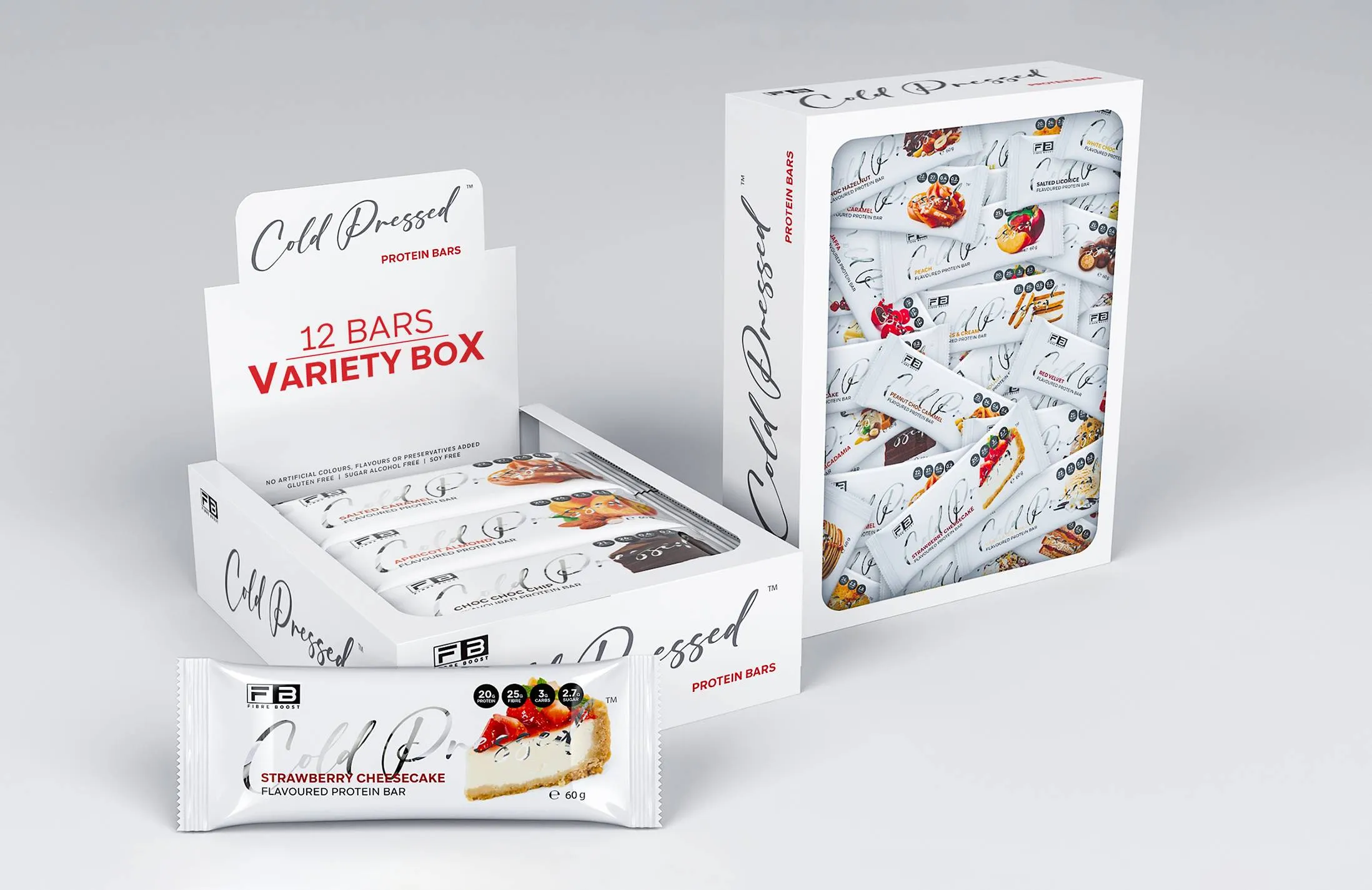 Complete Variety Box - <br/> <span>12 Mixed <span style=" color: #1e48d3;">Cold Pressed Protein</span> Bars of Choice from our entire range.</span>